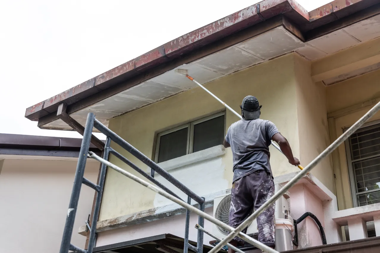 interior painting in Connecticut - professional painter at work